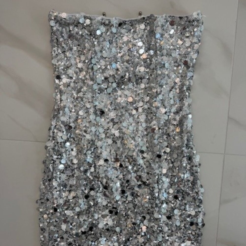 SHEIN Sequin Strapless Dress Size Small - Picture 7 of 8